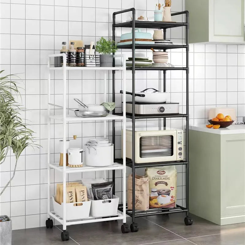 Estante de almacenamiento multicapa para cocina, móvil y montable en pared