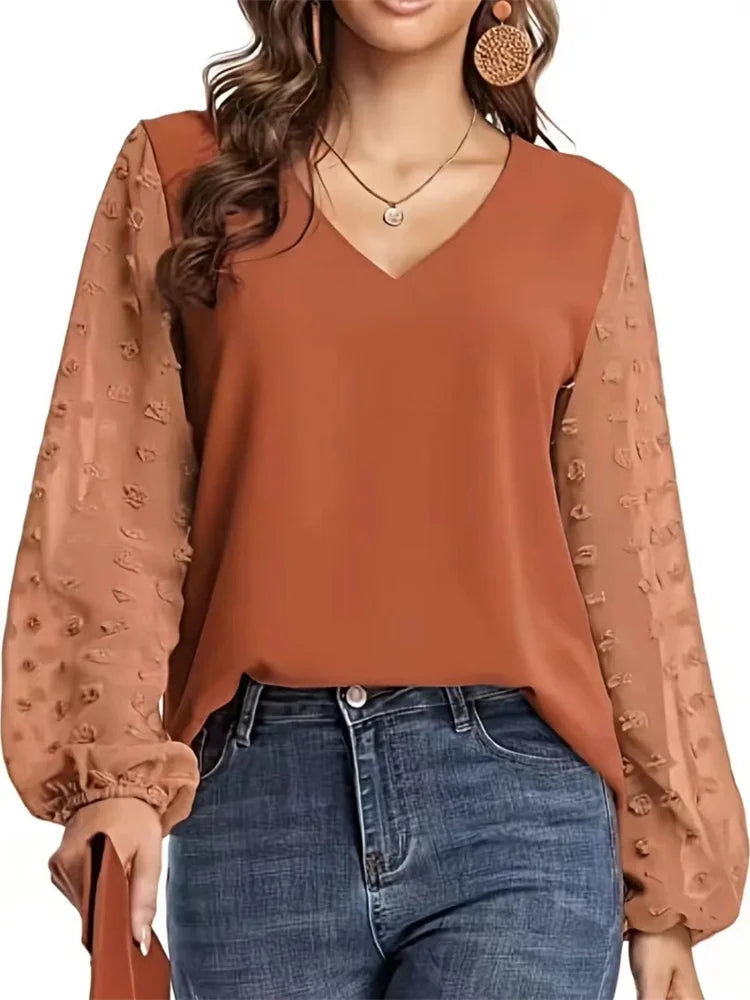 Blusa de Manga Larga Acampanada para Mujer