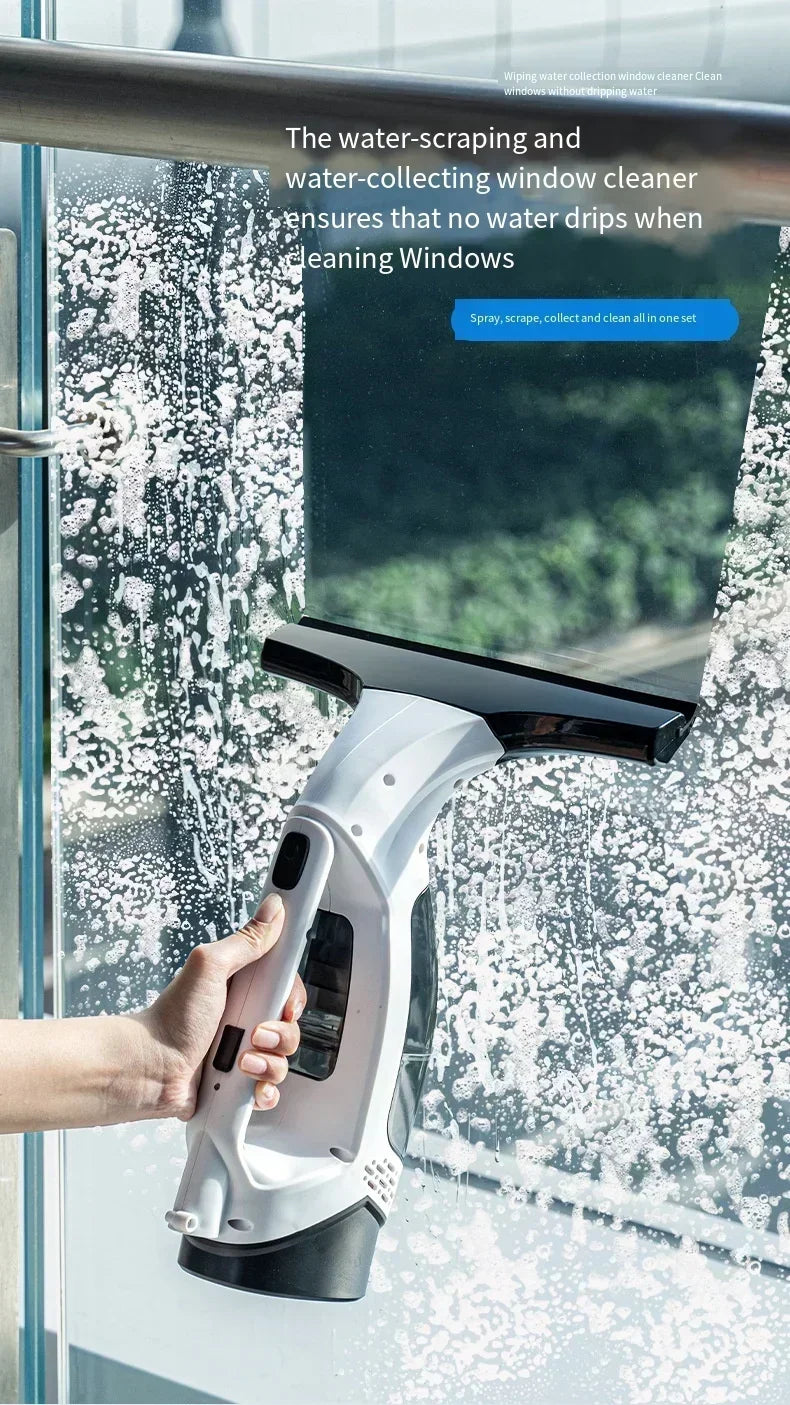 Limpiador de Ventanas Eléctrico Inalámbrico, Limpiador de Vidrios Recargable por USB, Herramienta para Limpiar Vidrios en el Hogar, Cocina y Baño