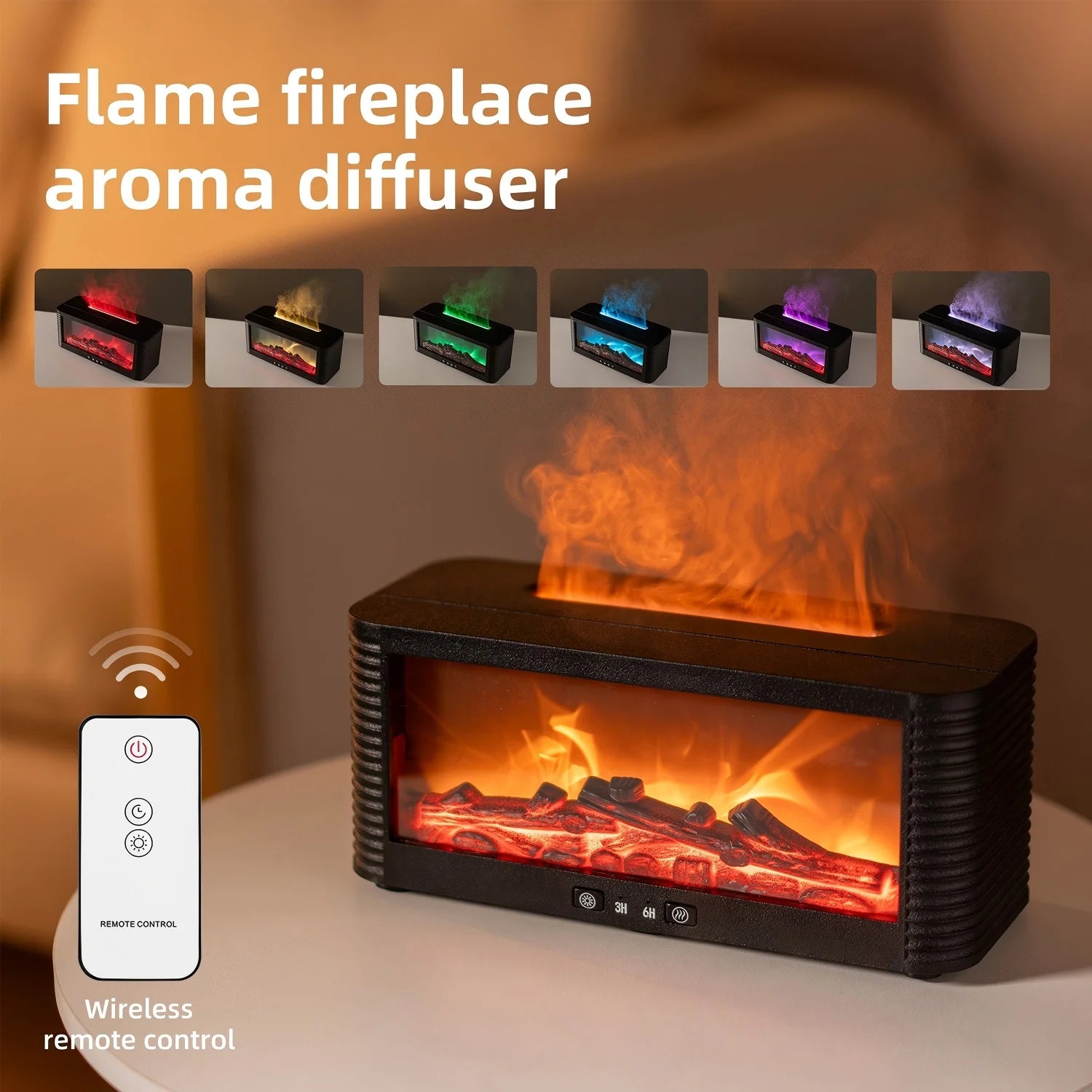 Humidificador Chimenea Llama 250ml Temporizador