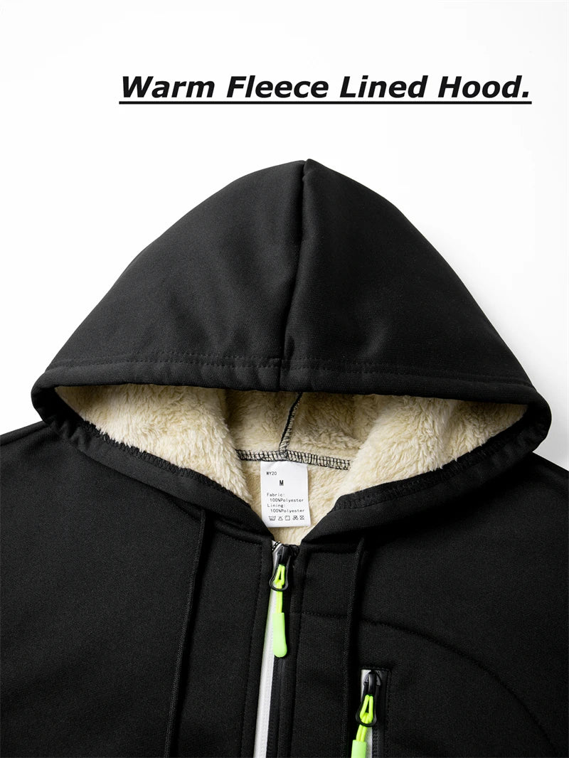Chaqueta de Invierno con Forro Sherpa y Capucha para Hombre