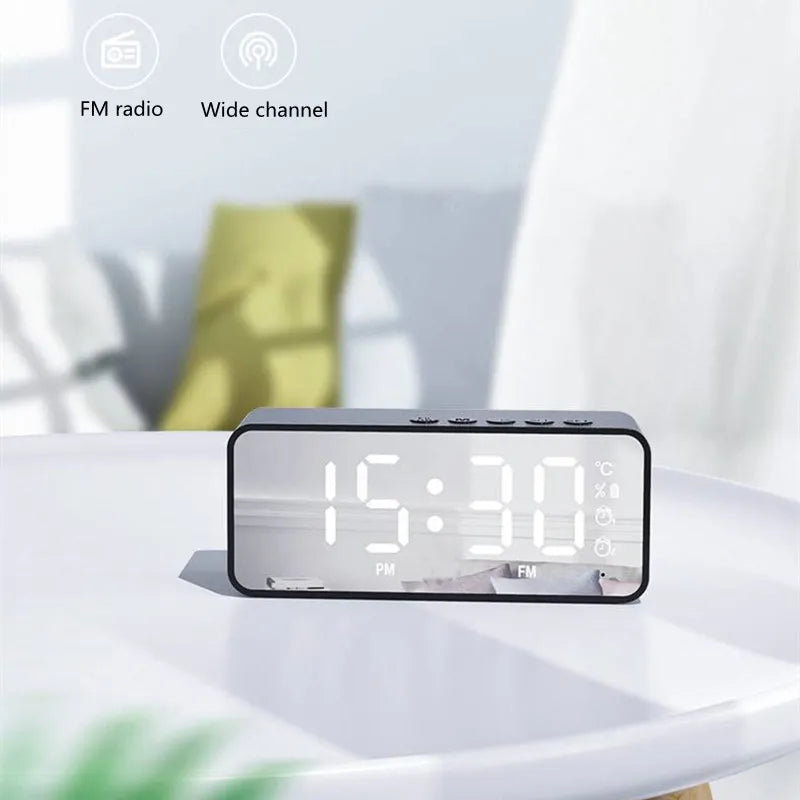 Altavoz Bluetooth Inalámbrico, Reloj Despertador, Radio FM Portátil, Subwoofer, Caja de Sonido, Mini Lámpara, Woofers, Caixa De Som, Coluna, Bocina