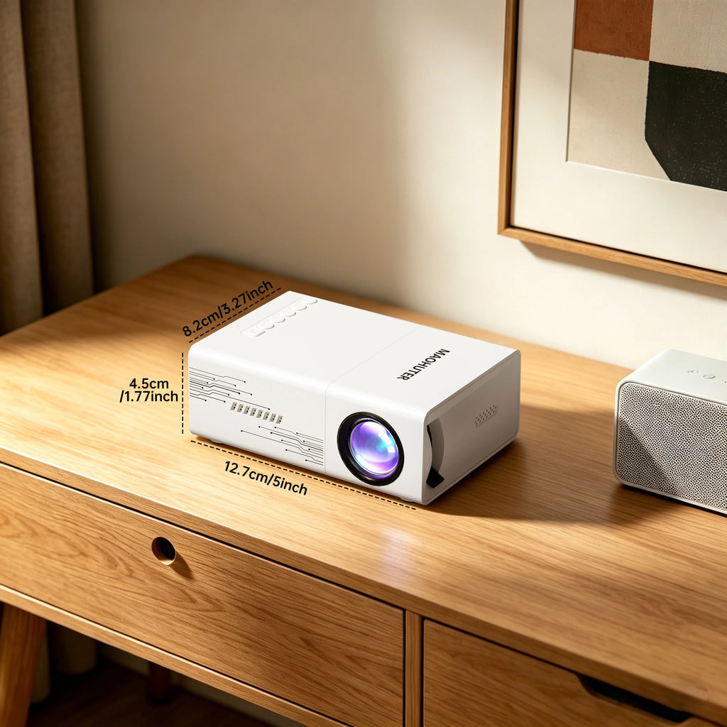 Mini proyector HD con efecto de cine en casa, altavoz incorporado, para el hogar/oficina/escuela/fiestas, con control remoto para una visualización inmersiva