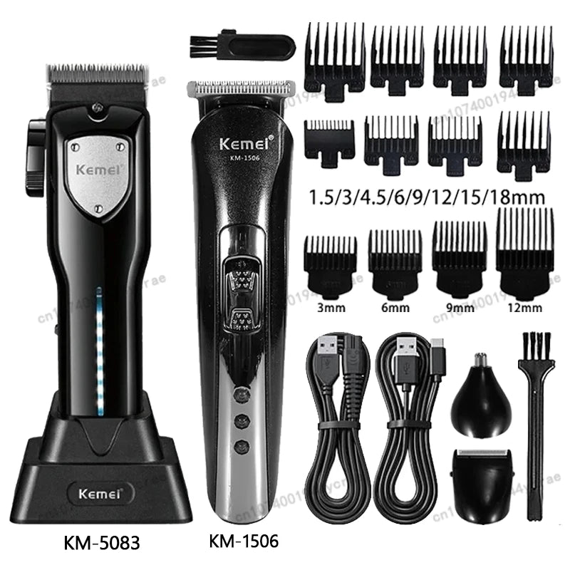 Cortadora de Pelo Inalámbrica Recargable para Hombre, Modelos KM-5083, KM-1506, KM-TX10