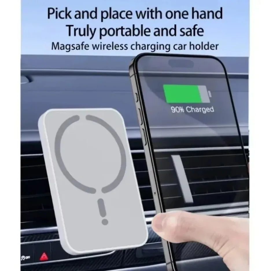 Cargador Inalámbrico Magnético para Coche, Soporte para Teléfono con Ventilación de Aire y GPS para Magsafe iPhone 17 16 15 14 13 12 Pro Max, Carga Rápida para Celular