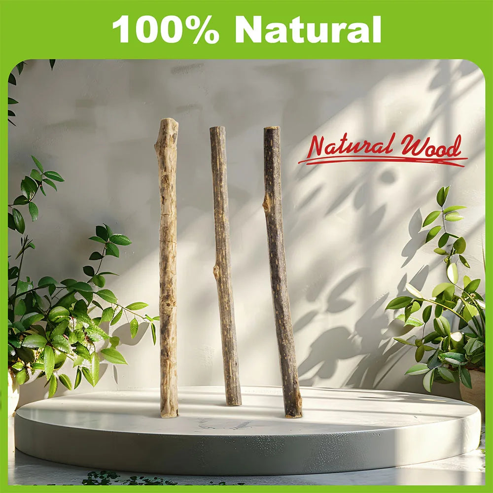 Silvervine palos para gatos, 10 Uds. De juguetes para gatitos, juguetes con hierba gatera, juguetes para masticar, palo de madera, juguetes para la dentición del gatito adecuados para gatos