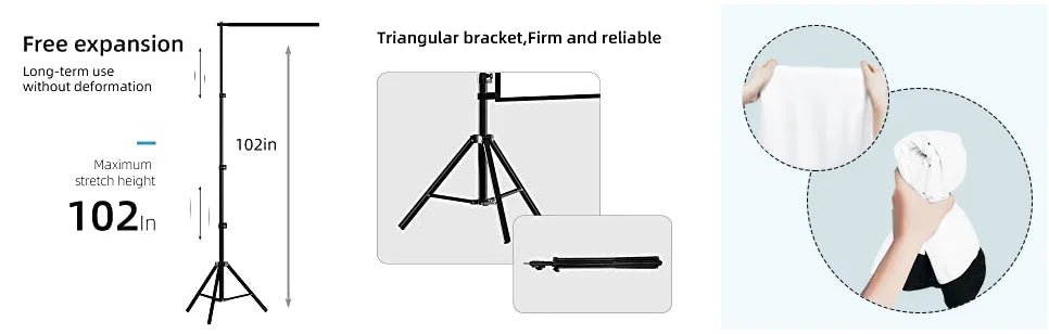 LEJIADA-Pantalla de proyector con soporte, pantalla blanca sin arrugas de 60-150 pulgadas, ángulo de visión de 160 °, doble cara, cine en casa, al aire libre