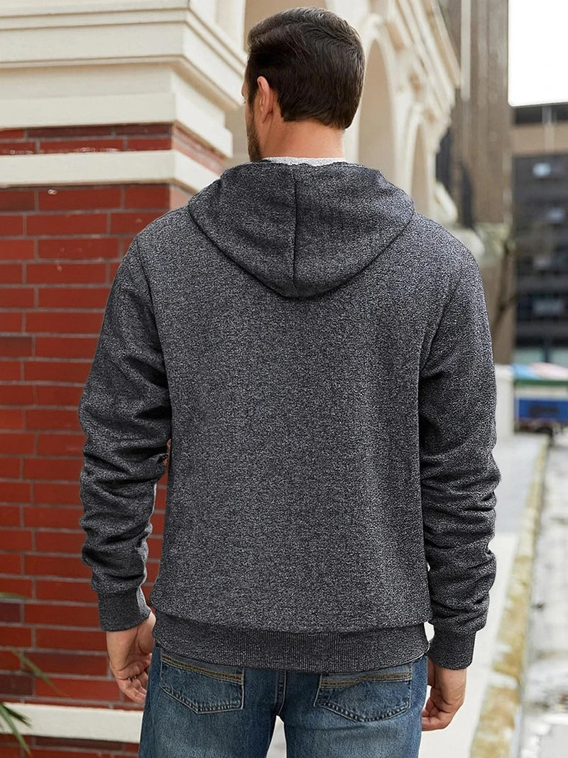 Chaqueta de Invierno con Forro Sherpa y Capucha para Hombre