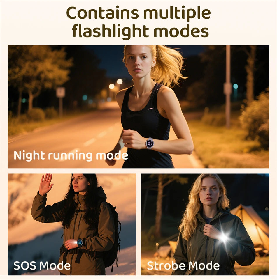 Reloj inteligente LIGE para mujer con pantalla AMOLED y llamadas Bluetooth