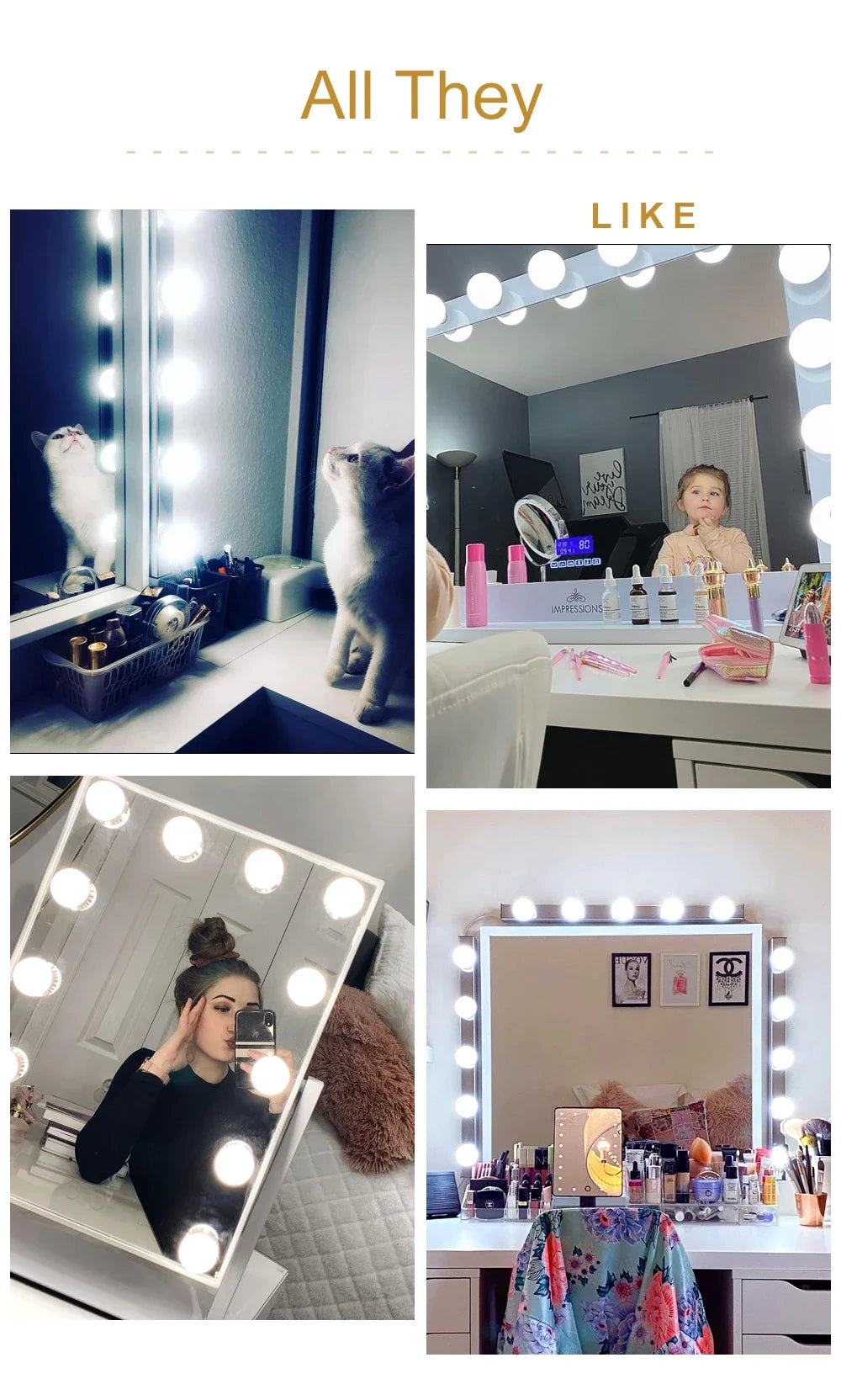 Bombillas LED para Espejo de Maquillaje Profesional