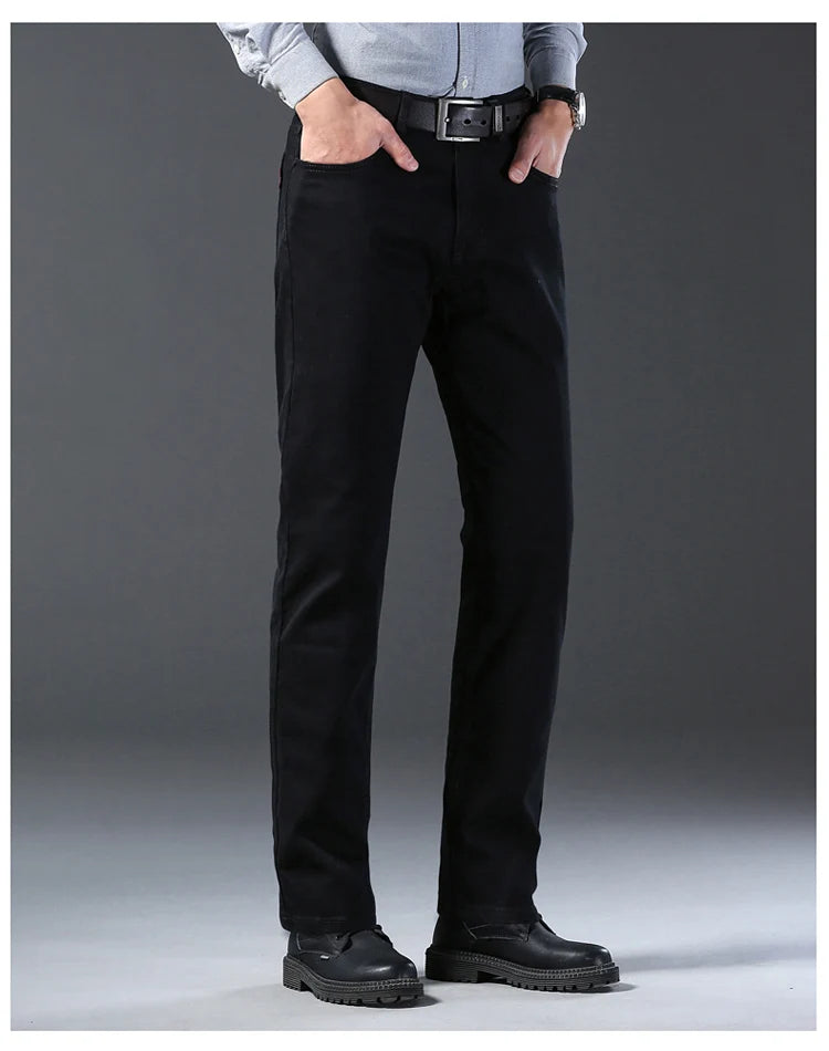 Pantalones Vaqueros Coreanos para Hombre, Elásticos, Ajuste Regular