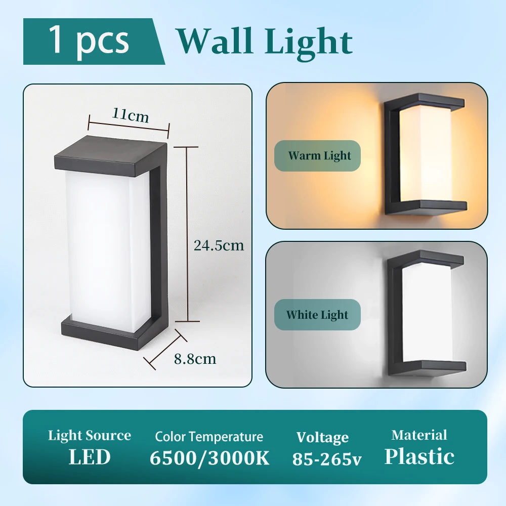 Lámpara LED de Pared 25W Impermeable para Exterior del Hogar