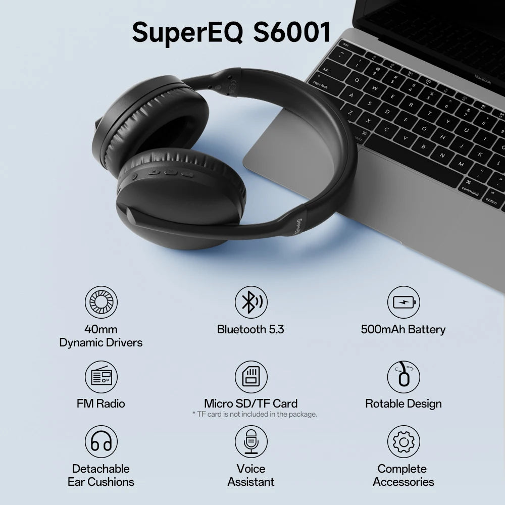 Auriculares Bluetooth Over-Ear TF Radio FM HiFi