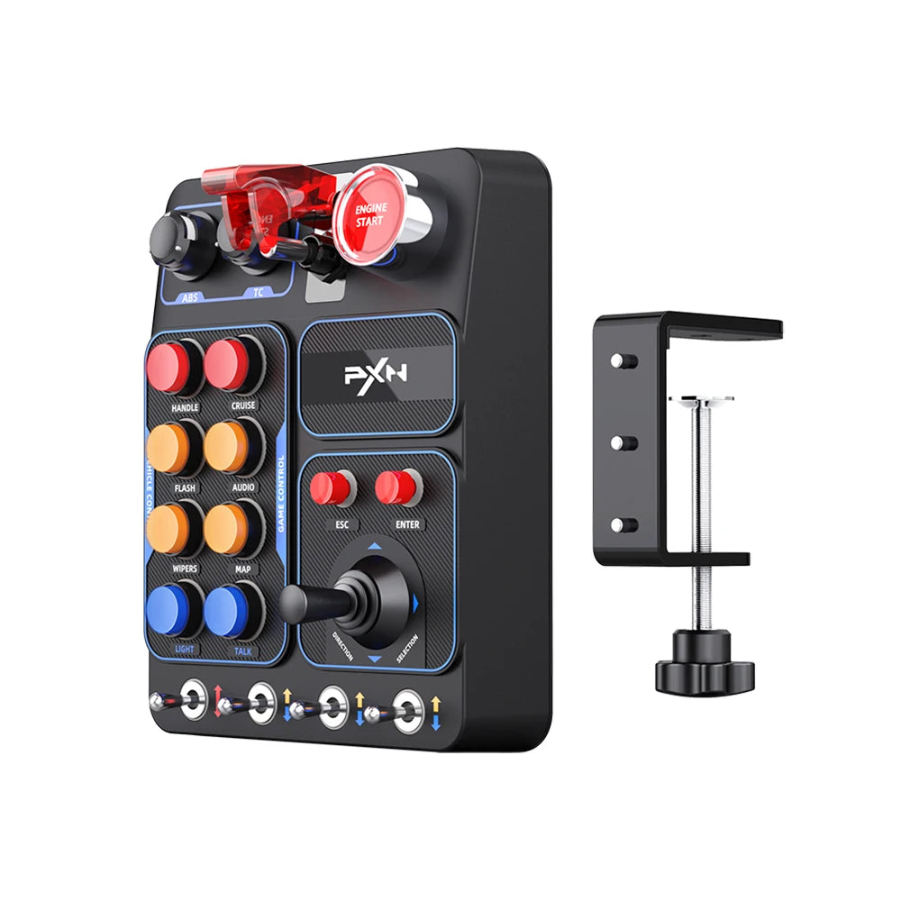 La caja de control central PXN-CB1 admite computadoras PC, con luces RGB personalizadas y 30 botones programables