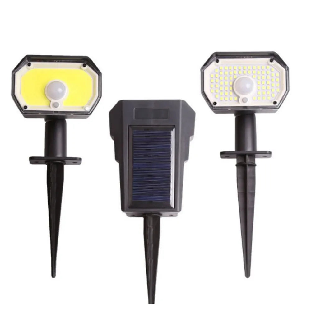 Foco Solar Exterior 76 LED 3 Modos Impermeable para Jardín y Entrada