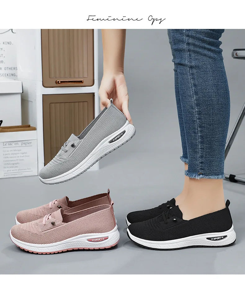 Zapatillas de Mujer Casual — Malla Transpirable, Suela Gruesa