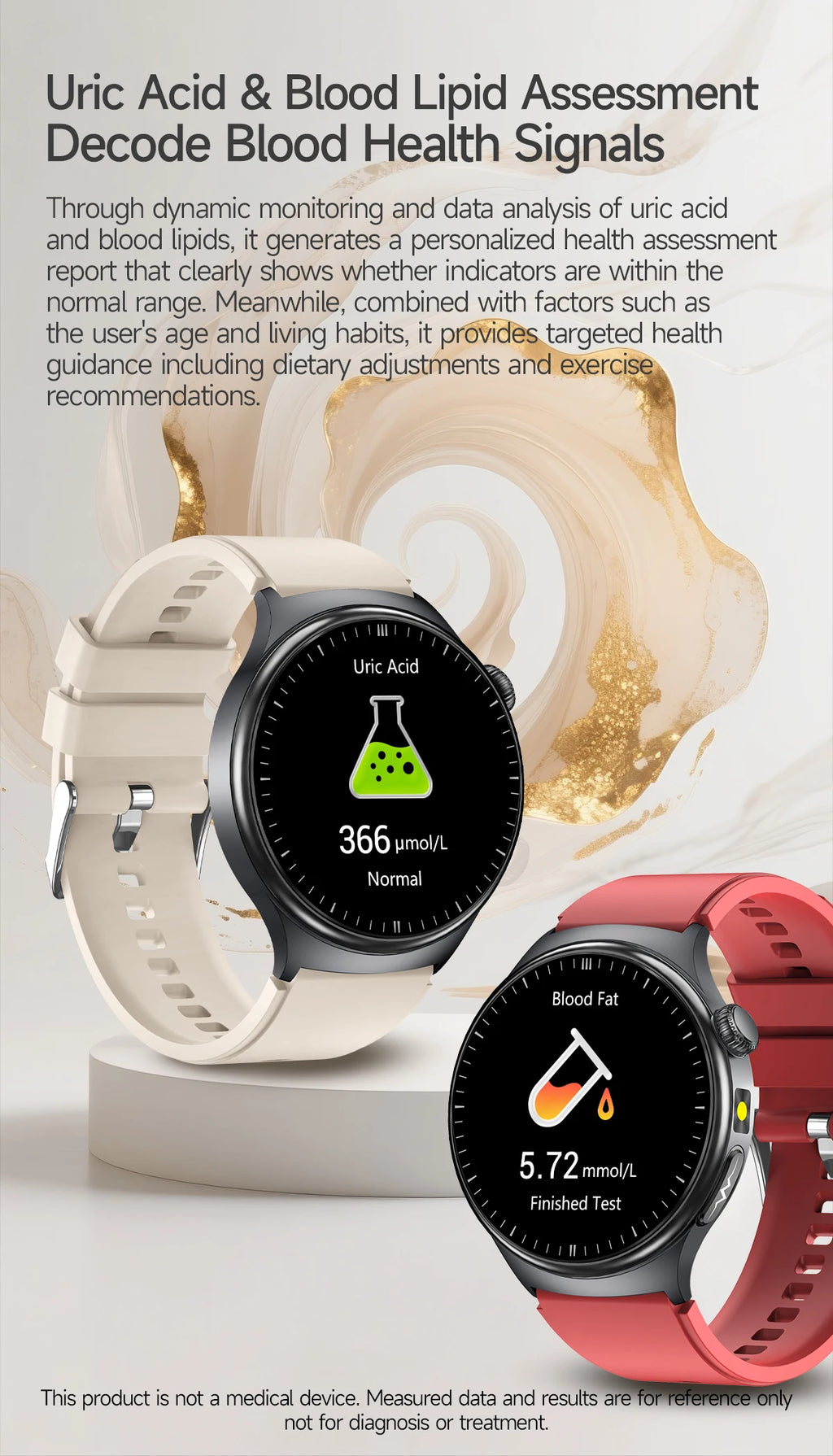 Reloj Inteligente IA ECG+PPG Diagnóstico