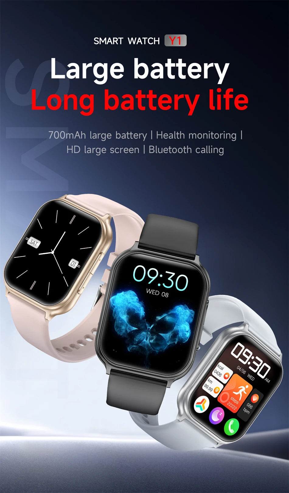Reloj Inteligente Deportivo IP68 con Monitor de Ritmo Cardíaco 24H y Llamadas