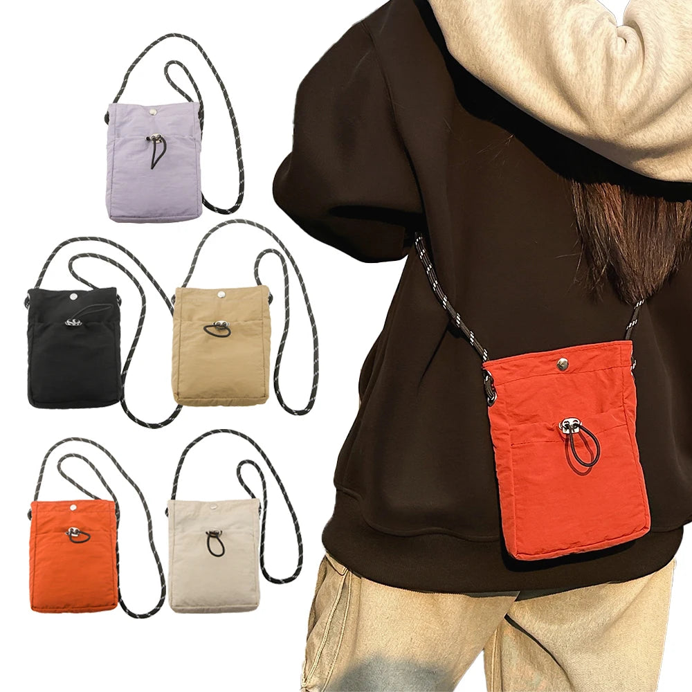 Bolso Bandolera de Nailon, Mini Bolso para Teléfono, Multifuncional, Cuadrado, Bolso de Hombro, Bolso Bandolera, Bolso de Lona, Bolso Mensajero