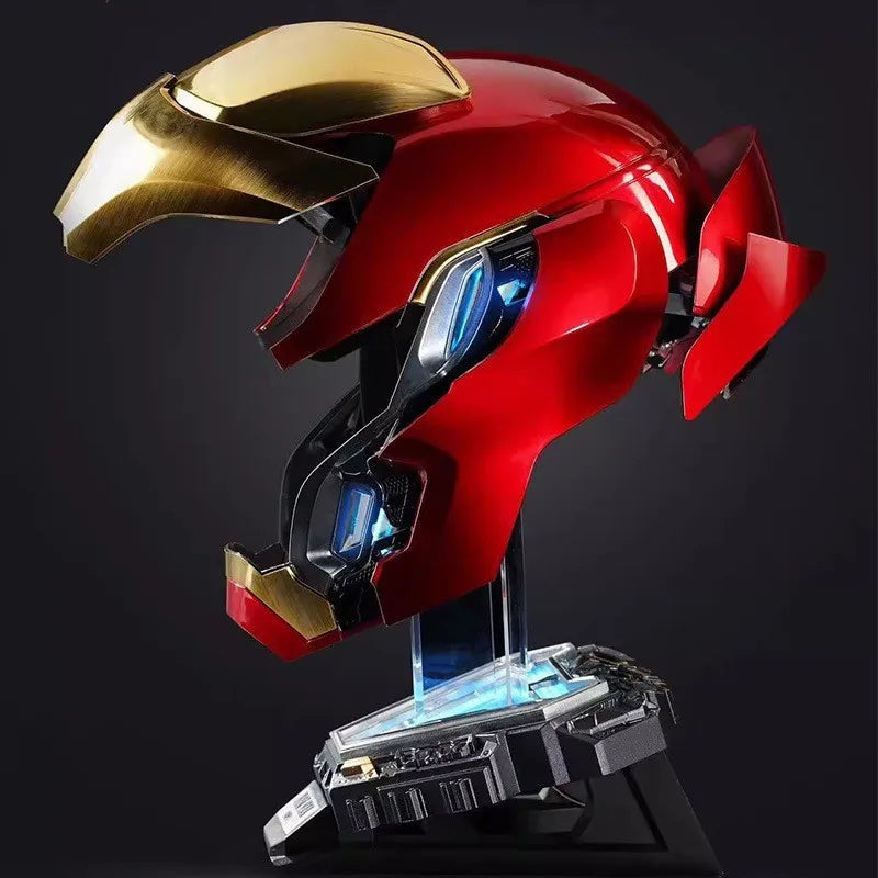 Casco de Iron Man de Marvel, Escala 1:1, MK50 MK5 MK17, con Control por Voz y Ojos Luminosos, Modelo Coleccionable para Adultos, Juguete de Navidad