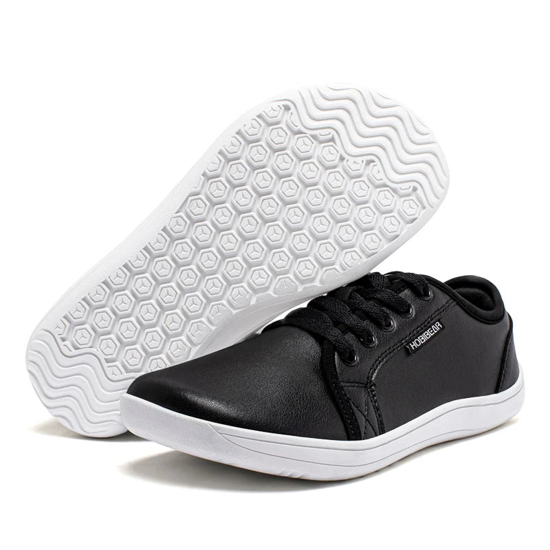 HOBIBEAR Zapatos minimalistas de punta ancha, zapatillas Unisex descalzas con caída cero, zapatos casuales de moda de cuero Artificial
