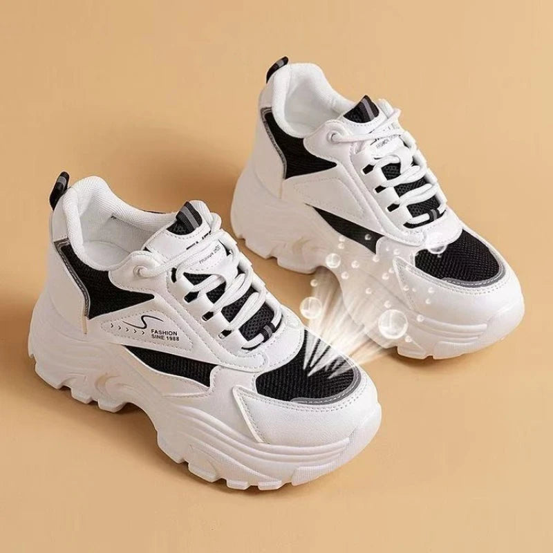 Zapatillas Deportivas para Mujer, Ligeras y Transpirables, con Plataforma, Estilo Chunky, con Malla, para Uso Diario y Senderismo