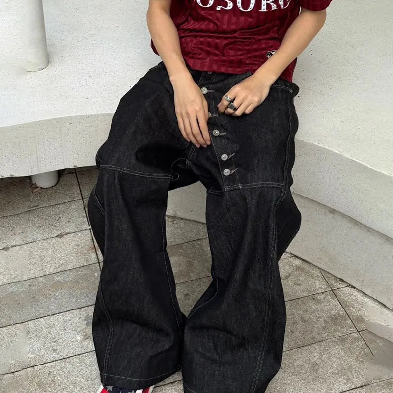 Pantalones Vaqueros Holgados de Pierna Ancha para Hombre, Estilo Hip-Hop