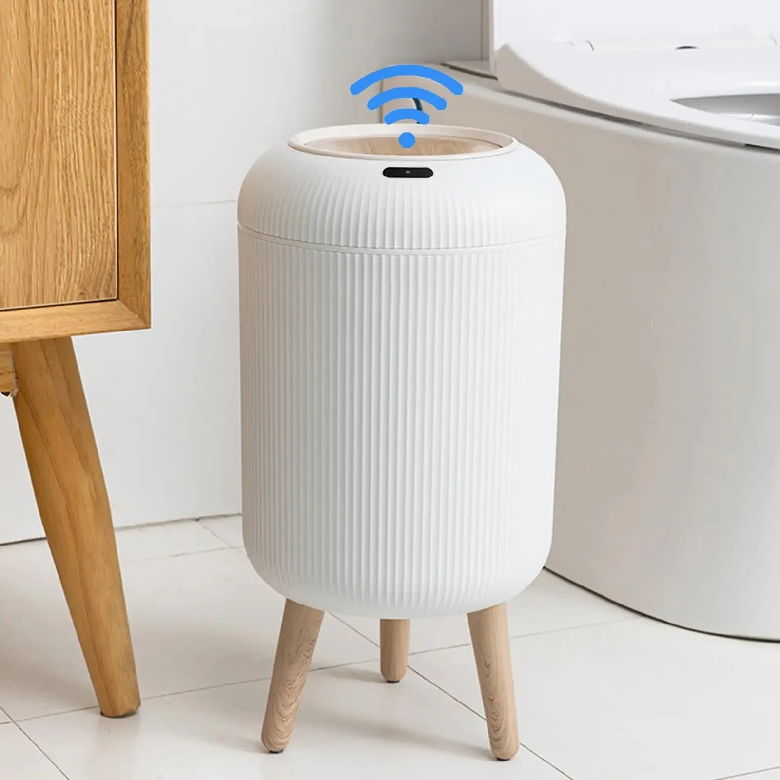 Cubo de Basura con Sensor de Movimiento de 10L, Automático con Tapa, Cubo de Basura Inteligente de Plástico Pequeño para Dormitorio, Baño, Cocina, Oficina