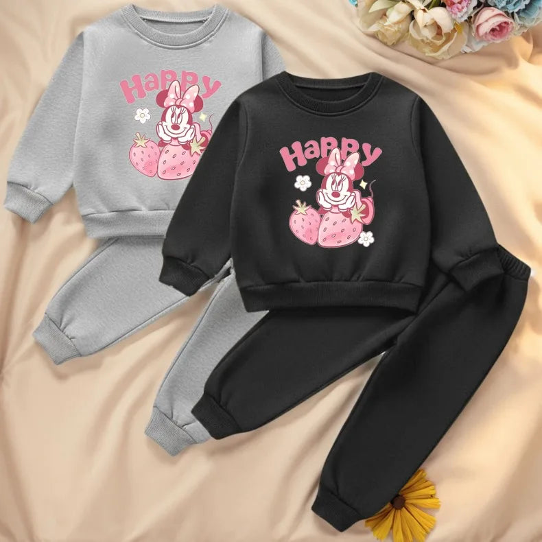 Primavera otoño nuevo estilo niñas sudadera chándal niños Casual O cuello sudaderas con capucha y pantalón largo 2 uds conjuntos de ropa deportiva para niños