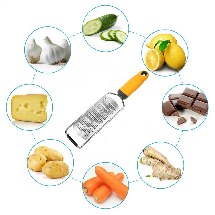 LMETJMA-rallador de queso de acero inoxidable, rallador de limón, queso, cítricos, ajo, jengibre, Chocolate, JT36