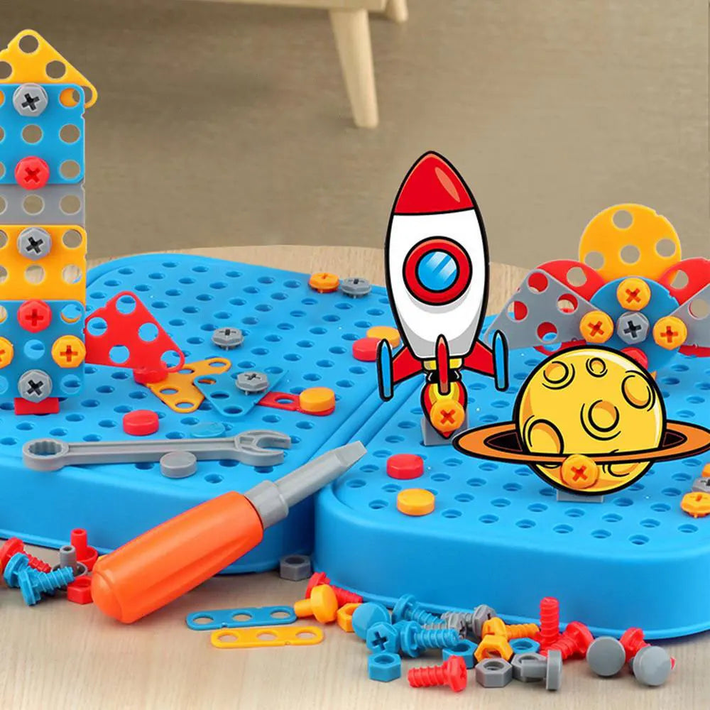 Set de Herramientas de Juguete para Niños con Taladro y Tuercas