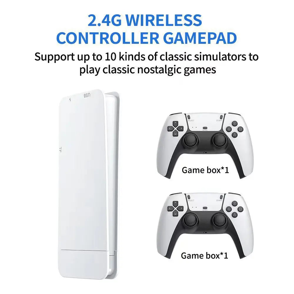 Mini consola de juegos M15 4K, videojuego de TV en casa, consola 64Gretro, 128Gplayer, palo de videojuego HD, 2,4G, control inalámbrico dual, regalo PS1