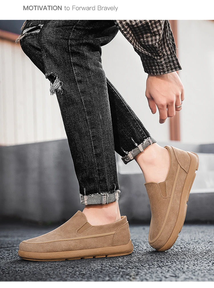Zapatillas sin cordones para hombre, transpirables, modernas, versátiles, informales, mocasines, zapatos cómodos para conducir, mocasines ligeros