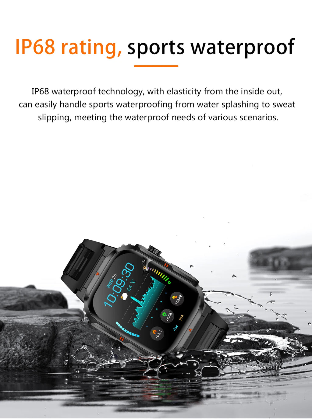 LIGE Reloj Inteligente Linterna LED Militar