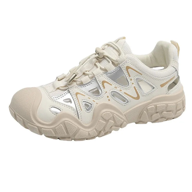 Zapatillas de Senderismo para Mujer |   Zapatos Casuales con Suela Gruesa |   Parte superior de malla transpirable, perfecta para la calle en primavera y aventuras al aire libre.