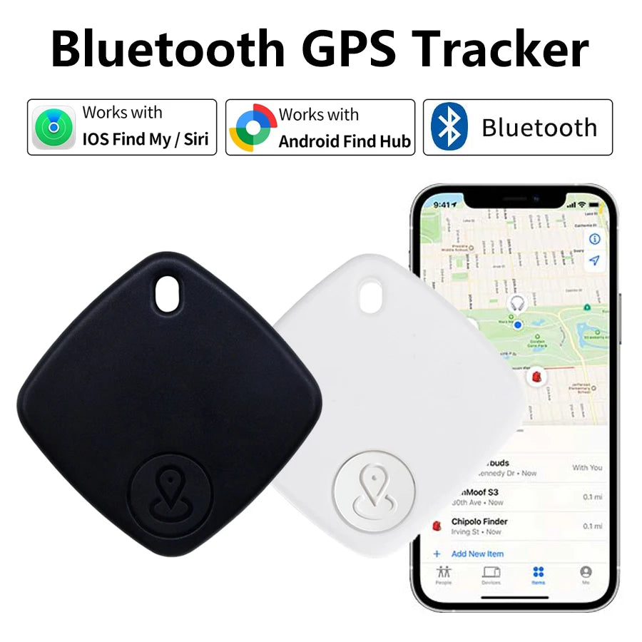 Mini dispositivo de seguimiento de mascotas, localizador de perros y gatos, rastreador GPS inteligente con Bluetooth, recordatorio antipérdida, funciona con la aplicación Findmy Android iOS
