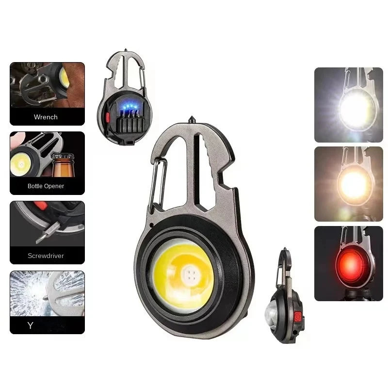 Mini Linterna LED 1500LM Recargable USB Llavero Soporte Magnético