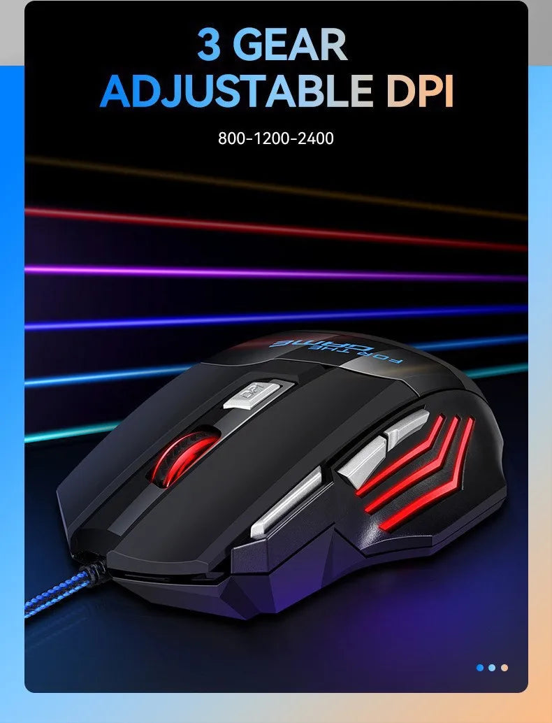 1 unidad, nuevo ratón USB para juegos Hyperspeed, ratón ergonómico retroiluminado RGB para juegos, ratón con cable 7D Esports para ordenador portátil y Gamer