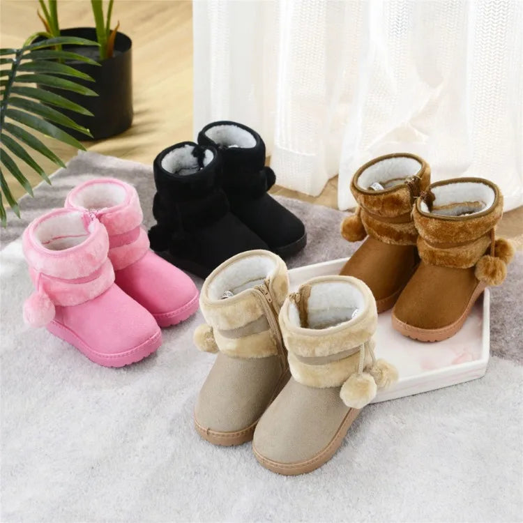 Nuevas botas de nieve para niñas, botas de invierno cómodas y gruesas y cálidas para niños, botas gruesas de otoño para niños, zapatos de princesa