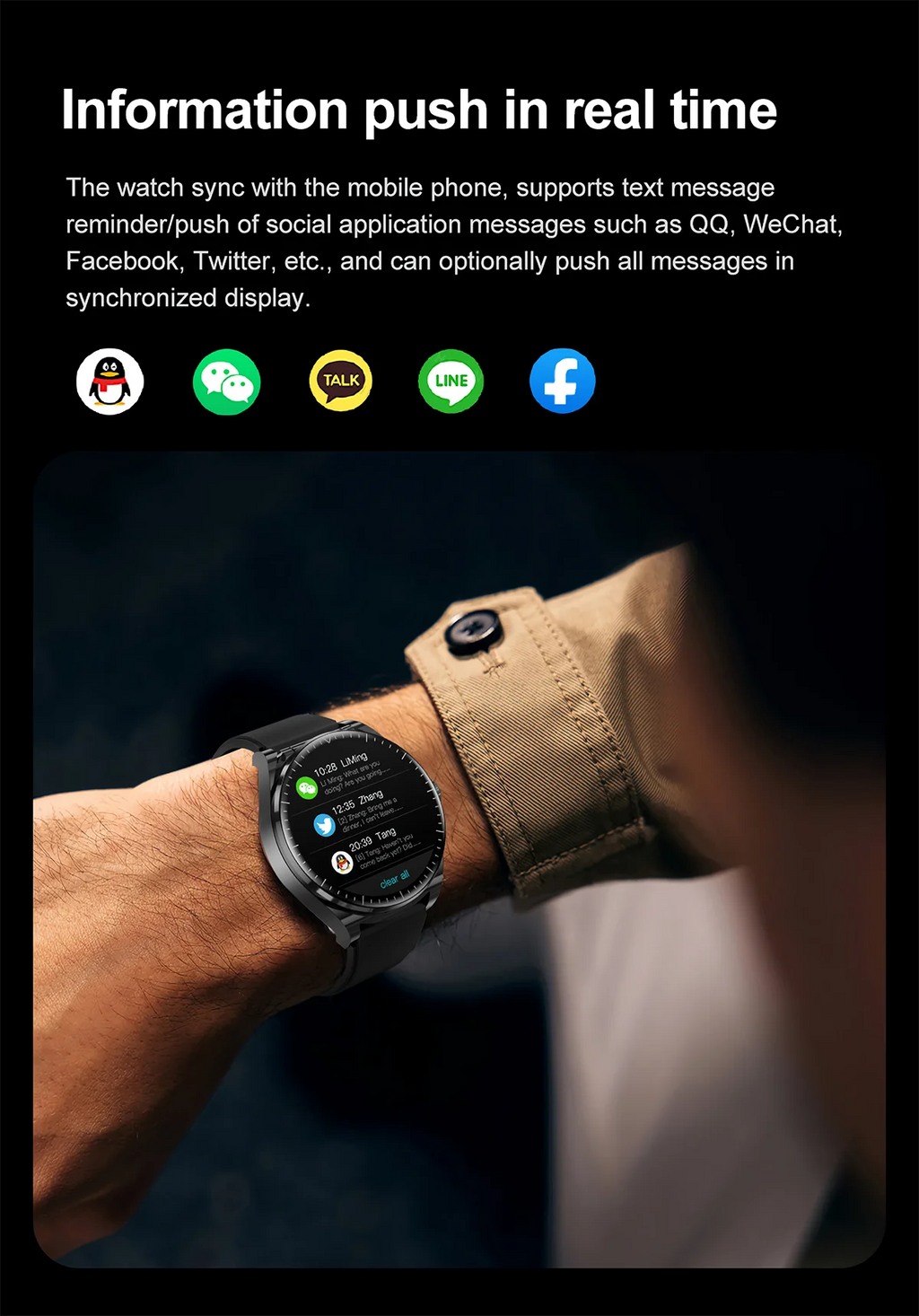 Reloj inteligente TWS con auriculares para hombre y mujer, función NFC, rastreador deportivo, Monitor de ritmo cardíaco, reducción de ruido, reloj inteligente