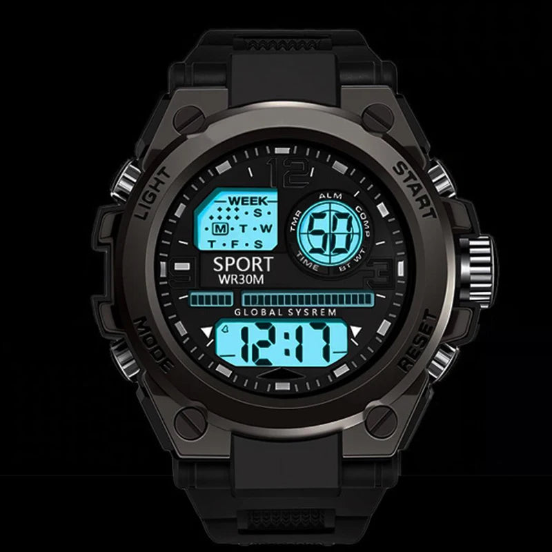Reloj deportivo resistente al agua para hombres y estudiantes, reloj despertador luminoso multifunción, reloj Digital LED para hombre, reloj de pulsera electrónico deportivo