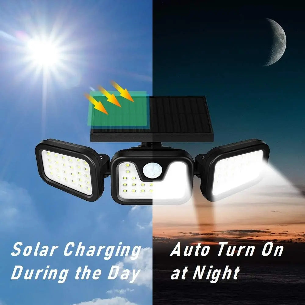 Lámpara Solar 74 LED Sensor de Movimiento IP65 para Jardín