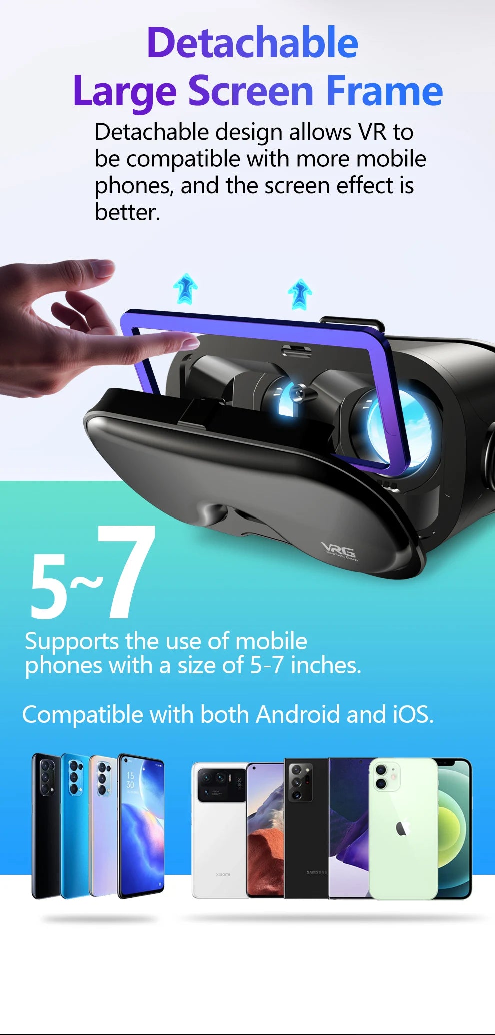 Gafas VR, Auriculares 3D, Dispositivos de Realidad Virtual, Casco, Lentes Viar, Gafas para Teléfono Inteligente, Controlador de Juegos Inteligente, Set de Gafas VR