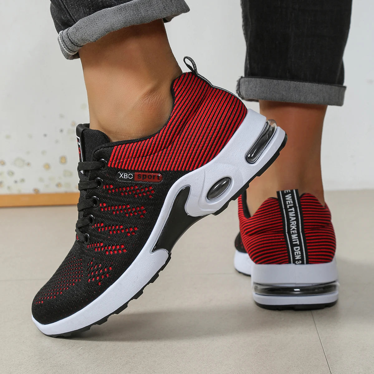 Zapatos para hombre, zapatillas para correr con cordones súper transpirables a la moda, comodidad antideslizante, duradera y con almohada, zapatillas de deporte de moda para hombre