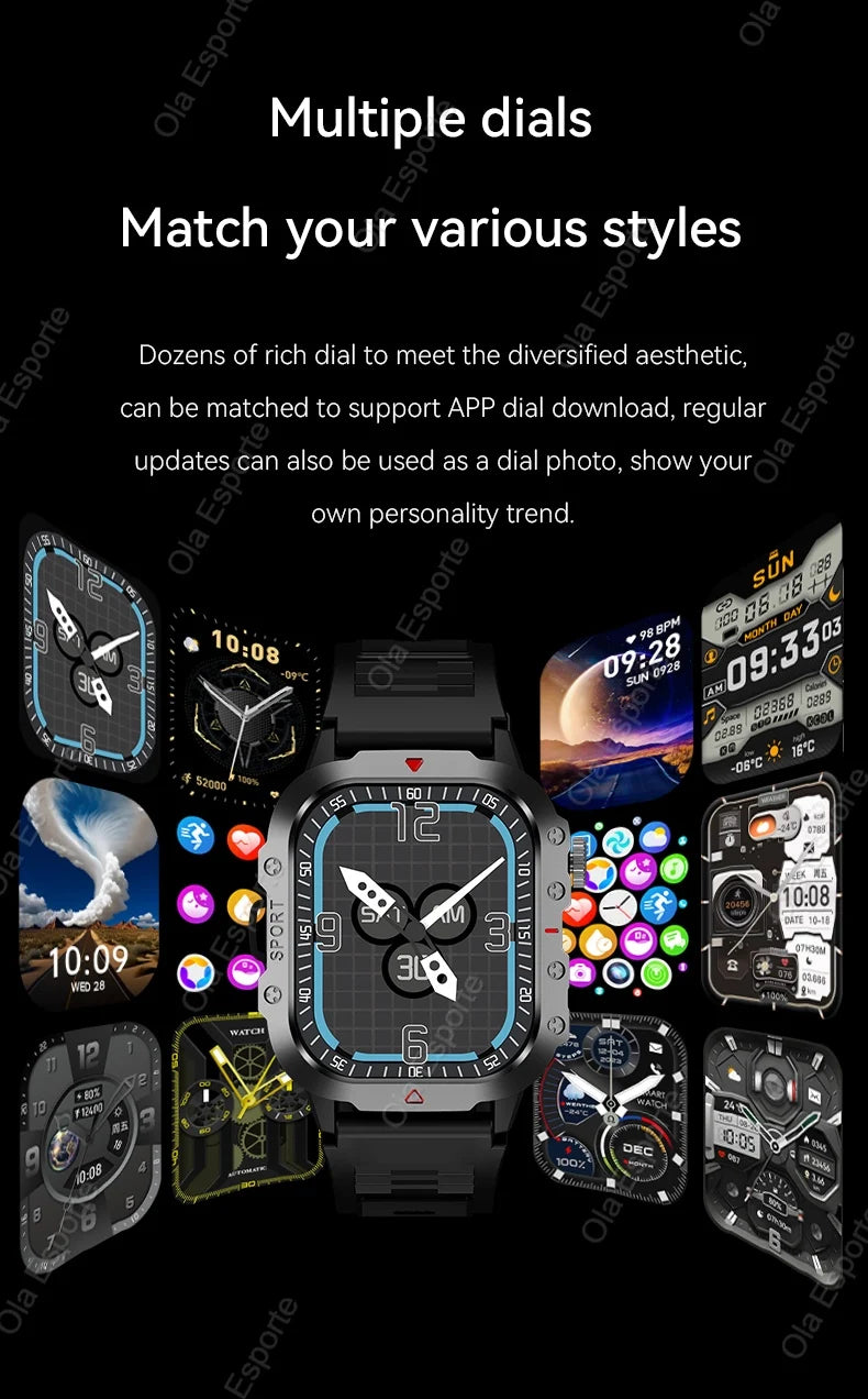 Nuevo reloj inteligente 2025 para hombre, relojes militares para exteriores con seguimiento GPS, llamadas telefónicas, reloj inteligente deportivo resistente al agua con ritmo cardíaco