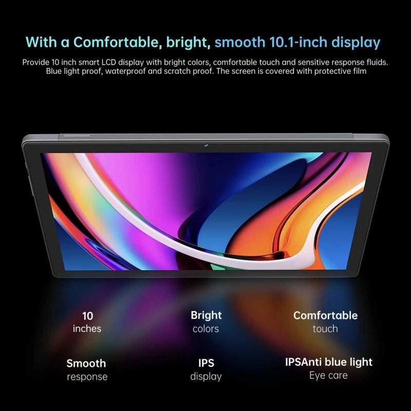 Tablet PC Android 12 de 10.1 Pulgadas, 4GB RAM, 64GB ROM, CPU Octa-Core UNISOC T310, Cámaras Duales, 8000mAh