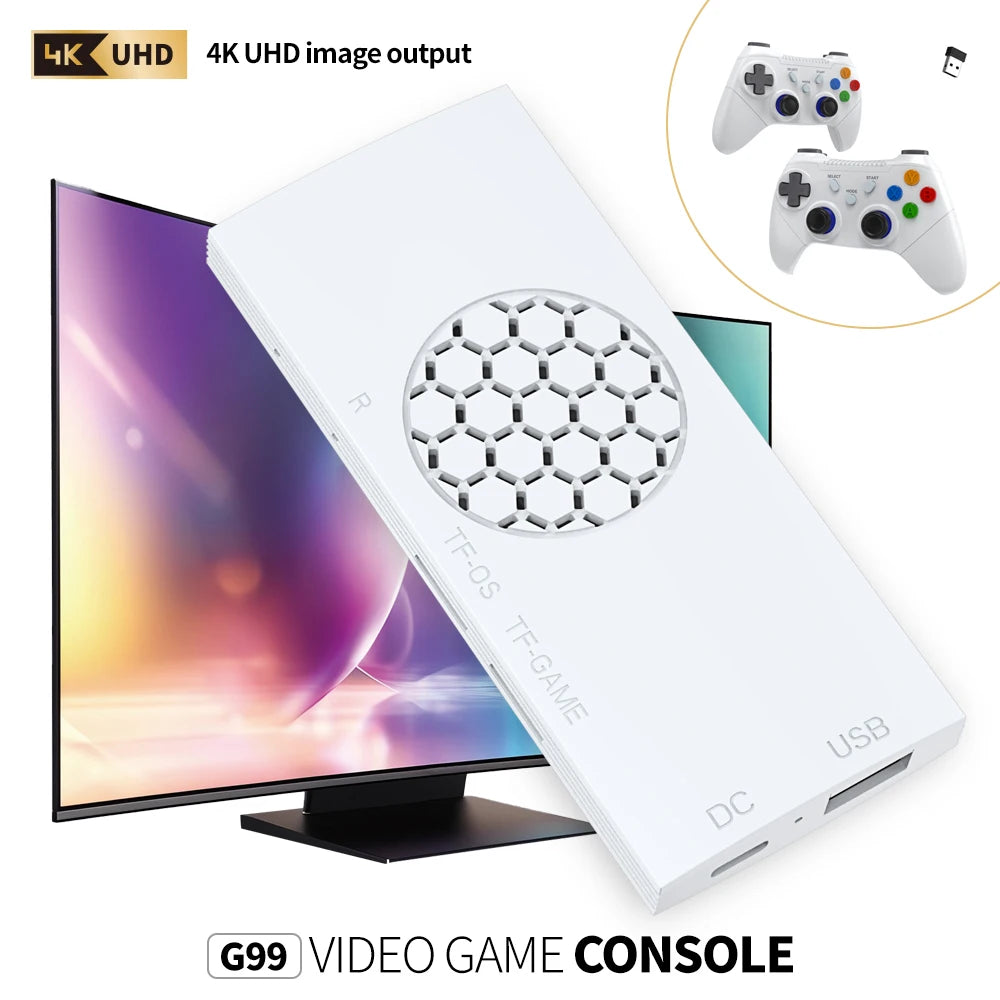 Consola de juegos con procesador de 8 núcleos G99 para P1/P2/FC (más de 35 emuladores) con pantalla HD 4K, frecuencia de 2,2 GHz y soporte multilingüe