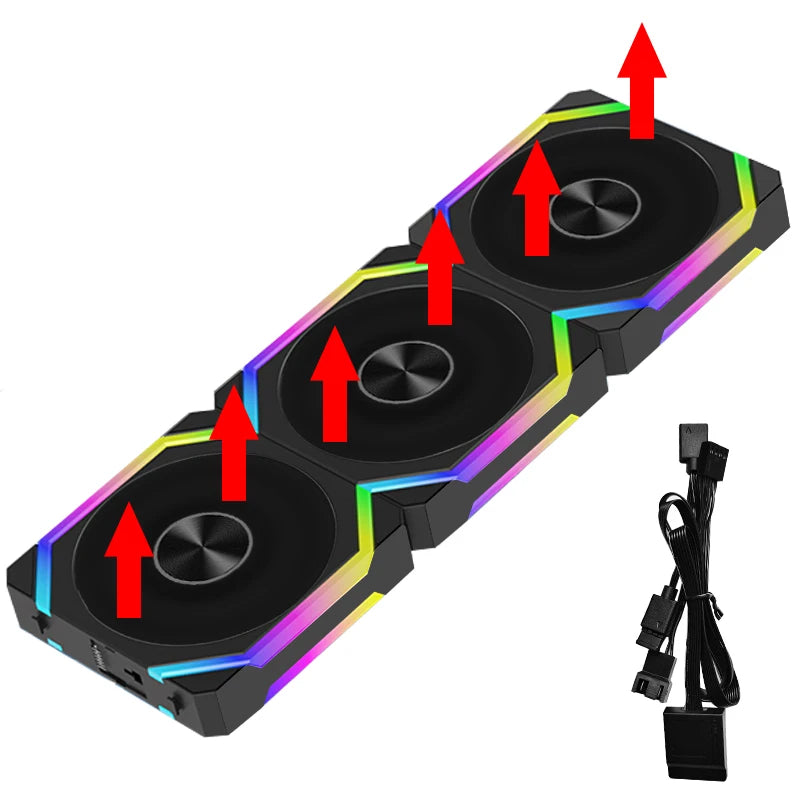 JUMPEAK CS120 ARGB ventilador de refrigeración 360mm 240mm Modular apilable empalme PWM silencioso 120mm RGB ventiladores para juegos PC caja enfriador de agua