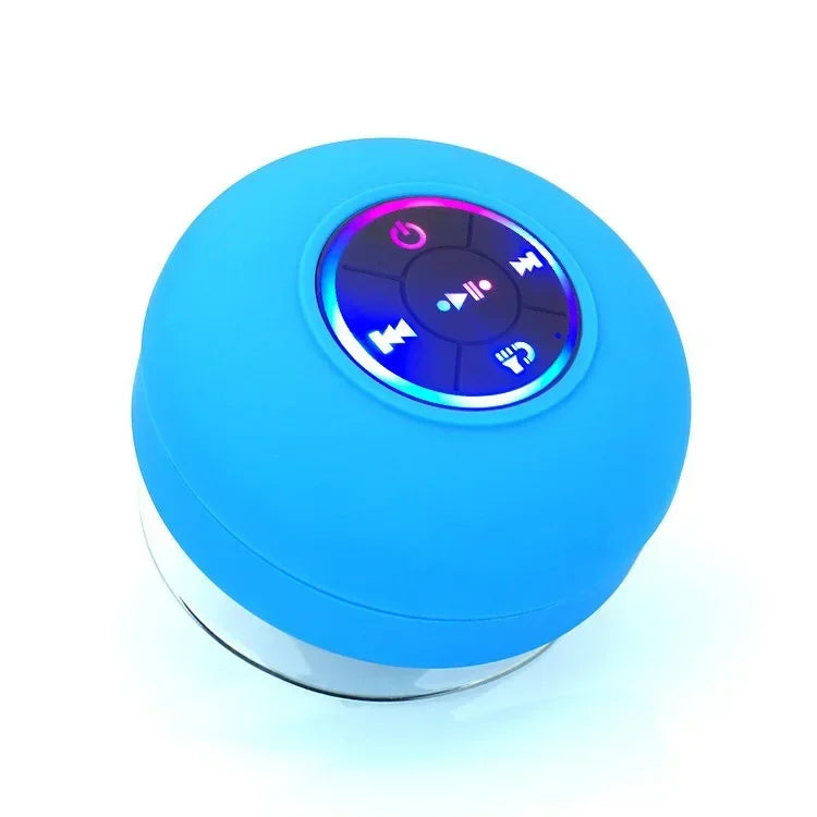 Altavoz de ducha Bluetooth, minialtavoz inalámbrico portátil con micrófono, ventosa IPX4, resistente al agua para viajes, piscina, río flotante
