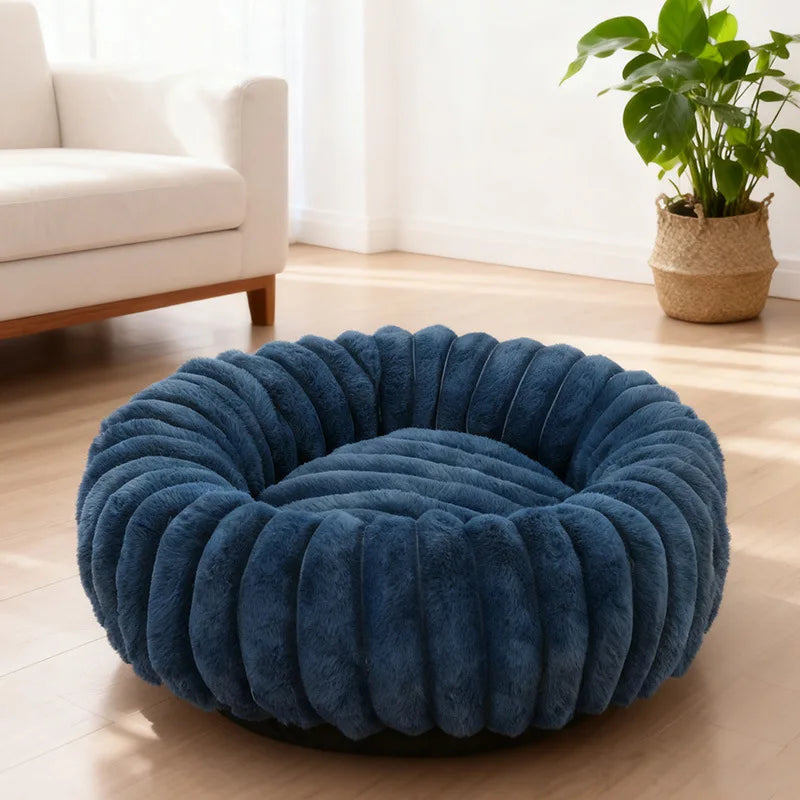 Cama Donut para Gatos y Perros Pequeños con Felpa Suave